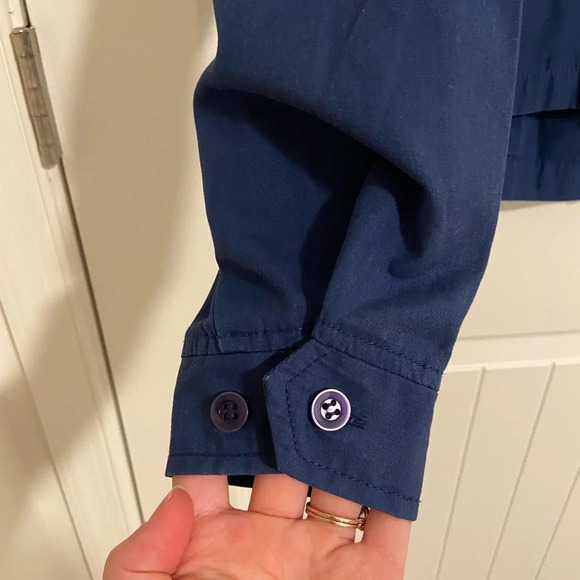 Vintage Windbreaker women’s‎ blue zipper windbreaker jacket — medium - Picture 3 of 7